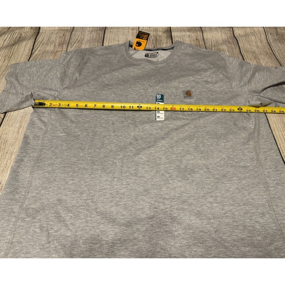 Carhartt Force T-Shirt Heather Gray Relaxed Fit Short Sleeve Pocket Sz 2XL GTb13 - Picture 4 of 7